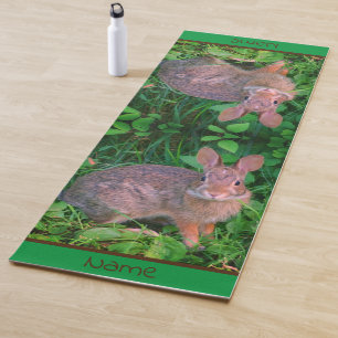 Esterilla De Yoga Vida silvestre de conejo marrón lindo personalizad