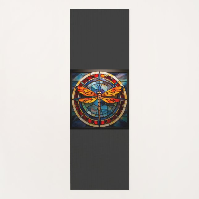 Esterilla De Yoga vidrio manchado de libélula (Anverso)