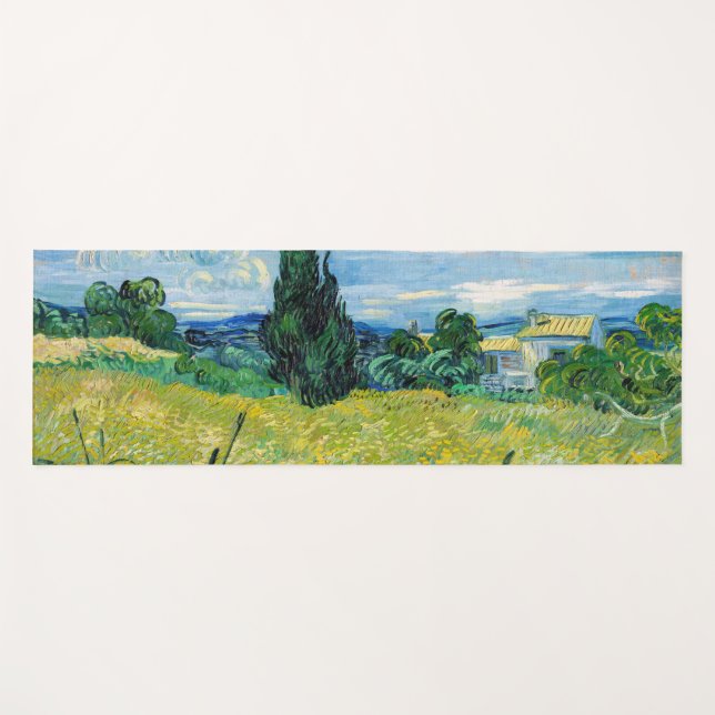 Esterilla De Yoga Vincent van Gogh - Campo de Trigo Verde con Cypres (Anverso (horizontal))