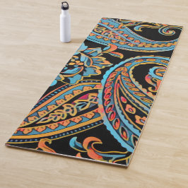 Esterilla De Yoga Vintage Paisley, Naranja del cielo azul y otoño