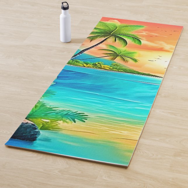 Esterilla De Yoga Vista Tropical Sunset Paradise Beach (In situ)
