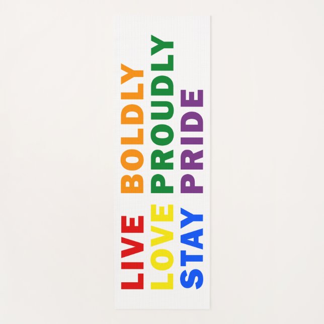 Esterilla De Yoga Viva con amor orgulloso quédate orgulloso de Yoga  (Anverso)