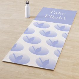 Esterilla De Yoga Vuela con calma Silueta de pájaro azul edificante