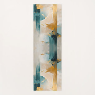 Esterilla De Yoga Wabi Sabi Dorado y Azul Abstracto