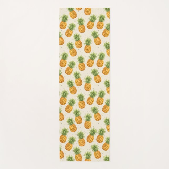 Esterilla De Yoga Watercolor Pineapples (Anverso)
