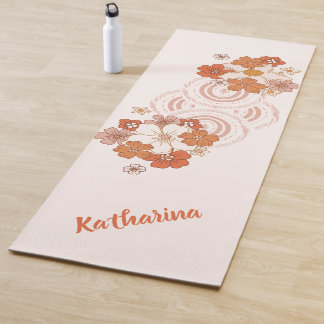 Esterilla De Yoga Watercolor Retro Flowers Personalized