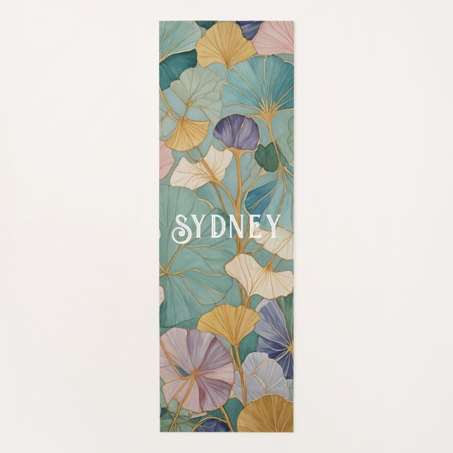 Esterilla De Yoga Whispering Pastel Gingko (Anverso)