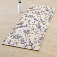 Wildflower Lavender Boho Botanical Floral Monogram