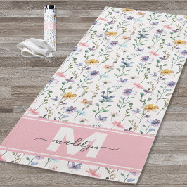 Esterilla De Yoga Wildflower Watercolor Monogram