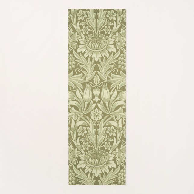 Esterilla De Yoga William Morris Sunflower Green Flower (Anverso)