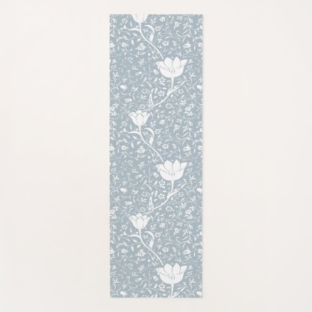 Esterilla De Yoga William Morris Tulips en el patrón blanco (Anverso)