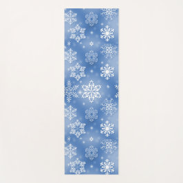 Esterilla De Yoga Winter White Snowflakes On Icy Blue
