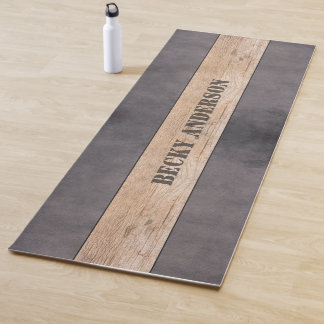 Esterilla De Yoga Wood on Dark Background, Name