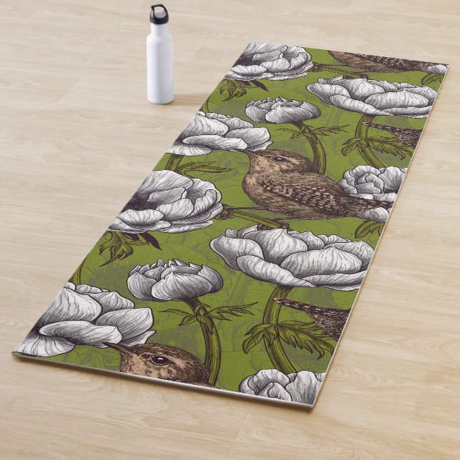 Esterilla De Yoga Wrens en el jardín de anémona blanca (In situ)