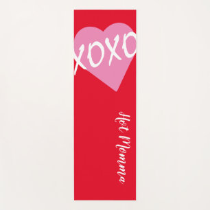 Esterilla De Yoga XOXO Corazón Rosa Blanco XOXO Abrazos Besos Rojo