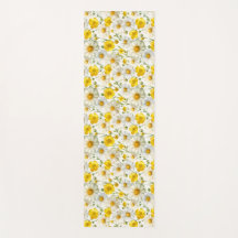 Yellow Watercolor Wildflower Pattern 