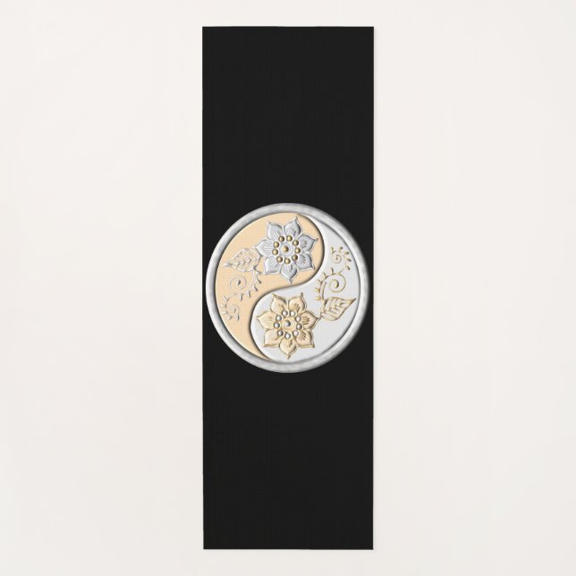 Esterilla De Yoga Yin Yang de plata y oro (Anverso)