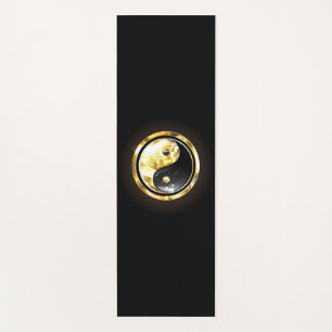 Esterilla De Yoga Yin Yang dorado en negro