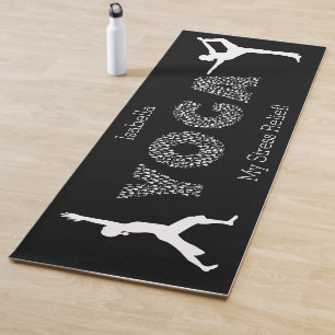 Esterilla De Yoga ¡Yoga, Alivio De Mi Estrés! -Blanco y negro