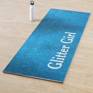 Esterilla De Yoga Yoga Azul Turquesa Brillo Chica Personalizar Deste