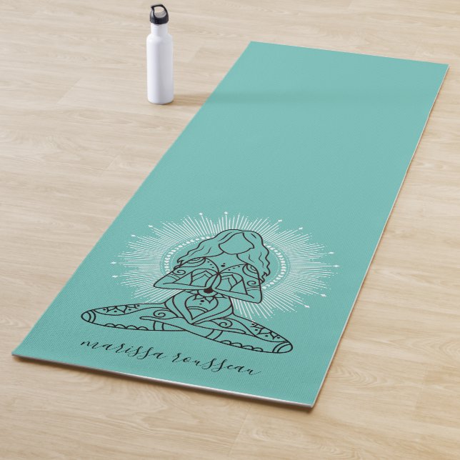 Esterilla De Yoga Yoga Lotus Pose personalizado turquesa yoga mate (In situ)