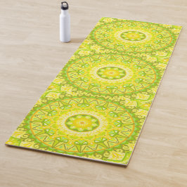 Esterilla De Yoga Yoga Mandala de Primavera Verde Amarillo Floral Fi