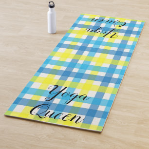 Esterilla De Yoga Yoga mate Yoga Queen Yellow Blue Plaid