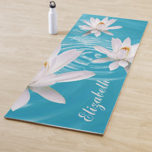 ESTERILLA DE YOGA YOGA MEDITATION NOMBRE PERSONALIZADO BLANCO LOTUS 