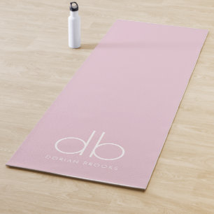 Esterilla De Yoga Yoga Minimalista moderno y de diseño rosado monogr