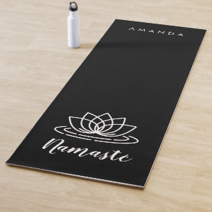 Esterilla De Yoga yoga negro Personalizado Namasté con flores de Lo