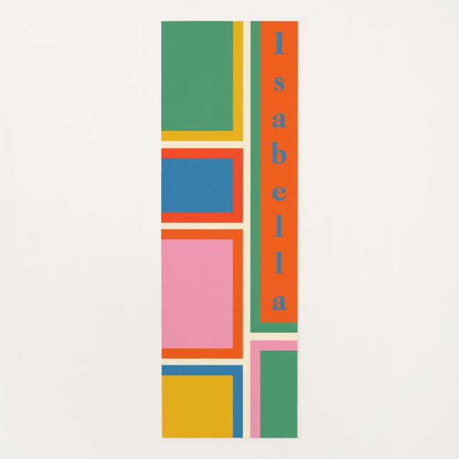 Esterilla De Yoga Yoga personalizada geométrica modular retro modern (Anverso)