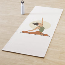 Yoga Pose Monoline Earthy Tones