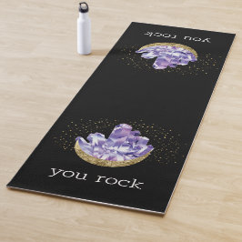 Esterilla De Yoga You Rock Amethyst Crystals Mystical Watercolor