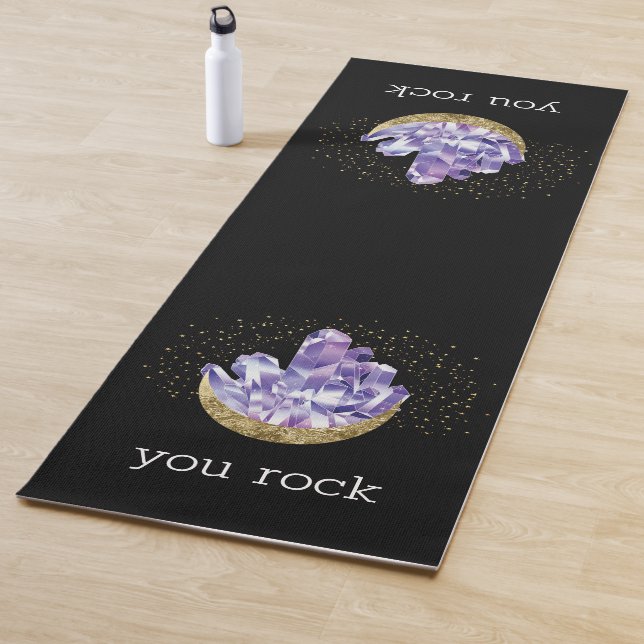 Esterilla De Yoga You Rock Amethyst Crystals Mystical Watercolor (In situ)