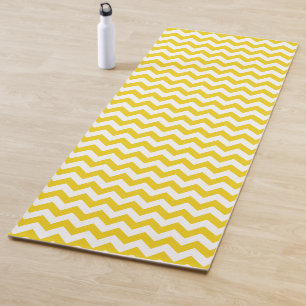 Esterilla De Yoga Zigzag amarillo, chevron amarillo, patrón geométri