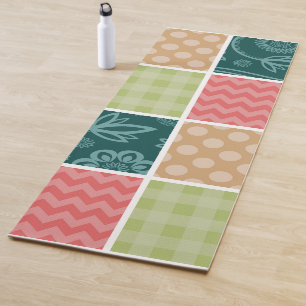 Esterilla De Yoga Zigzag, Chevron, Gingham, Puertos Polka, Patchwork