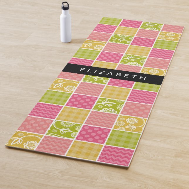 Esterilla De Yoga Zigzag, Chevron, Polka Dots, Gingham, Su Nombre (In situ)