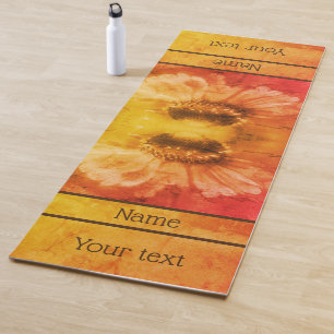 Esterilla De Yoga Zinnia Daisy Flower Sepia personalizada