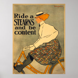 Esterillas de bicicleta de época y Poster de arte