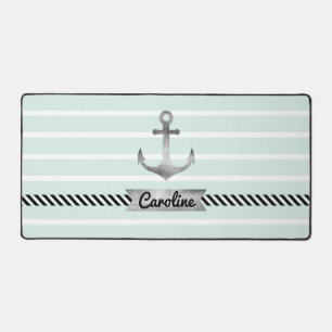 Esterillas verdes de moda de Mint y Anclaje de col