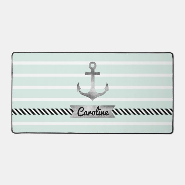 Esterillas verdes de moda de Mint y Anclaje de col (Anverso)