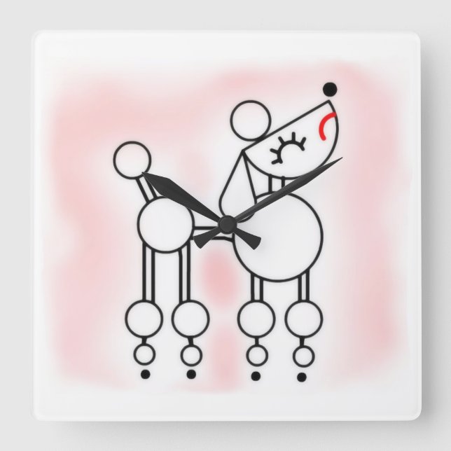 Estética del caniche, reloj de pared acrílico del  (Anverso)