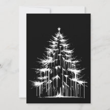 Estética Grunge Chic de árbol de Navidad en blanco