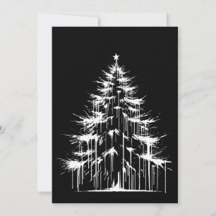 Estética Grunge Chic de árbol de Navidad en blanco
