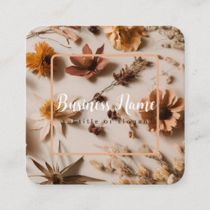 Estético   Boho   Floral seca   Tarjeta de visita