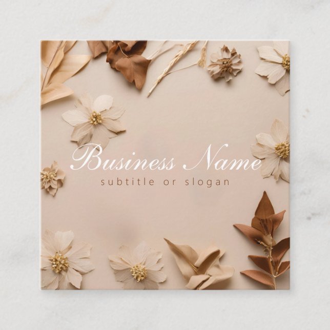 Estético | Neutral | Floral | Tarjeta de visita (Anverso)
