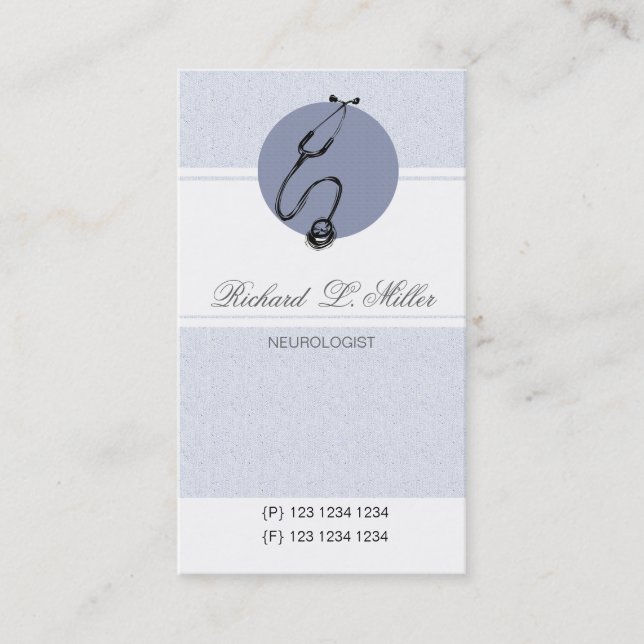 Estetoscopio azul del médico de la cita de la (Anverso)