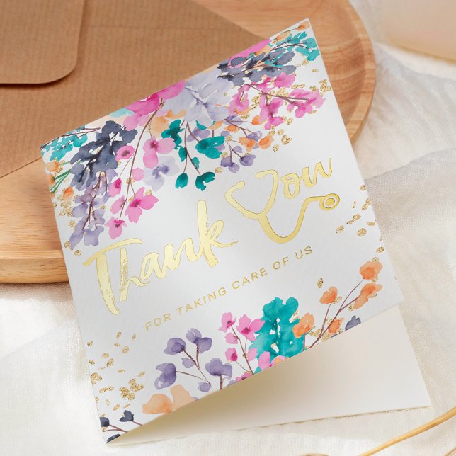 Estetoscopio de la acuarela floral verde azulada g (Subido por el creador)