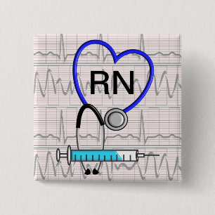Estetoscopio del botón de la enfermera registrado