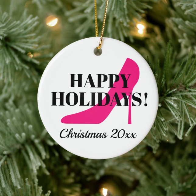 Estiletto rosa para regalo de adorno de árbol de N (Árbol)